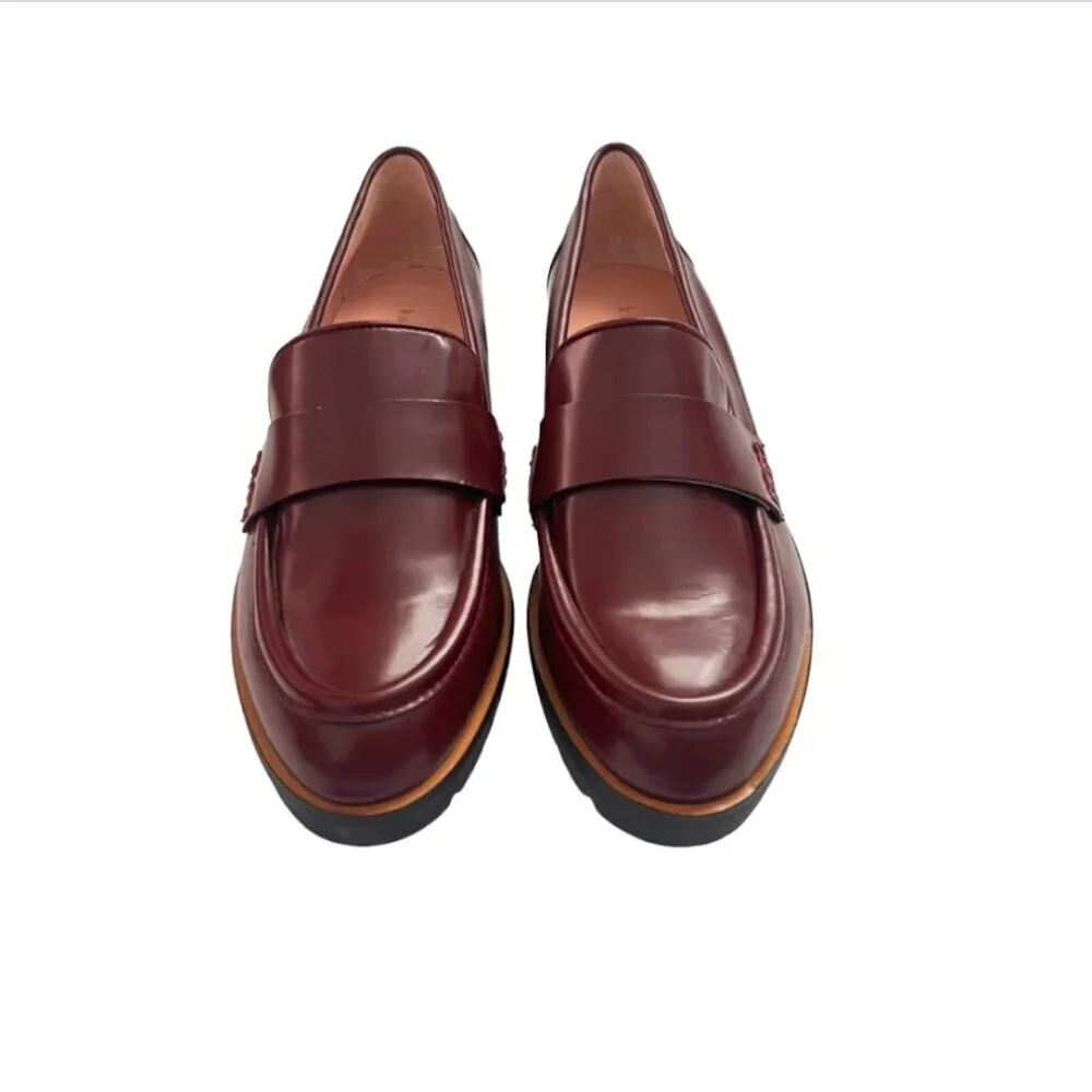 Kate Spade NY Burgundy Leather Oxford Loafers